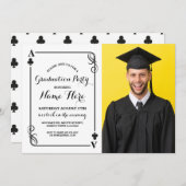 Clubs spielen Card Vegas Graduation Party Foto Einladung (Vorne/Hinten)