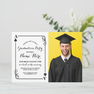 Clubs spielen Card Vegas Graduation Party Foto Einladung