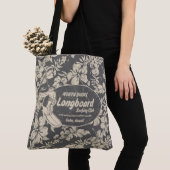 Clubsurfing Longboard Logo und Hibiskus Beach Bag Tasche (Von Nahem)