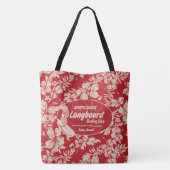 Clubsurfing Longboard Logo und Hibiskus Beach Bag Tasche (Rückseite)