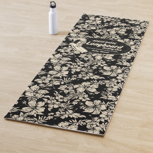 Clubsurfing Longboard Logo und Hibiskus Hawaiian Yogamatte (Beispiel)