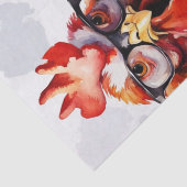 Cluck Couture: Modische Hühner in Decoupage Seidenpapier (Detail)