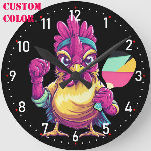 Cluck & Crush O’Clock Pickleball  Runde Wanduhr