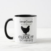 CLUCK IT Chicken Spaß Typografie Tasse (Links)