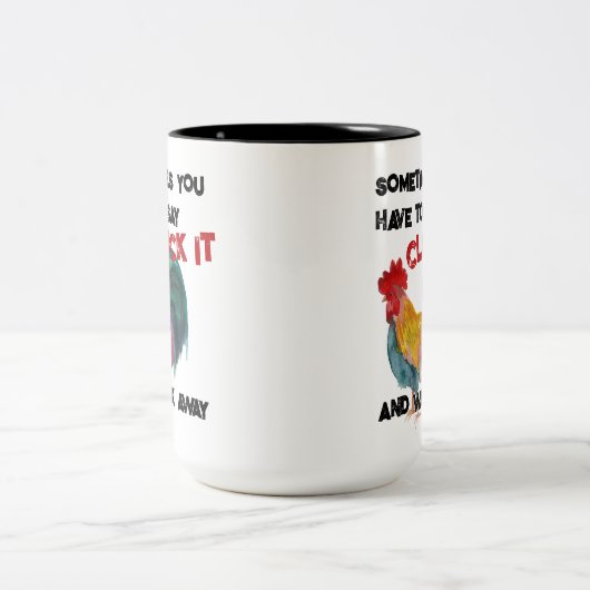 Cluck It Funny Funny Farm Rooster Zweifarbige Tasse (Mittel)