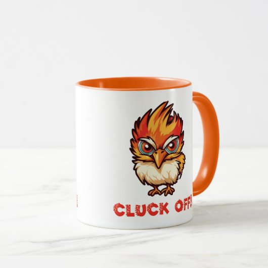 Cluck Off| Funny Chicken Tasse (VorderseiteRechts)