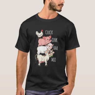 Cluck Oink Baa Moo Chicken Pig Schafe Bauer Fan T-Shirt