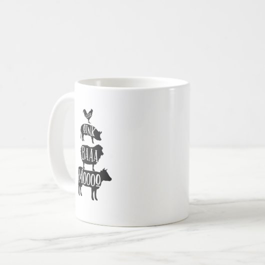 Cluck Oink Baa Moo - Chicken Pig Sheep Cow Bauer Kaffeetasse (Vorderseite Links)