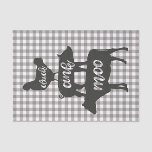 Cluck Oink Moo Hühnerkuh Schweinehaltbetrieb Land Seidenpapier (Vorderseite)