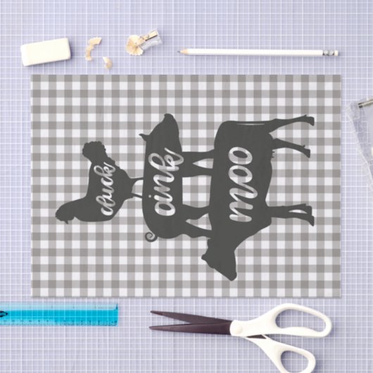 Cluck Oink Moo Hühnerkuh Schweinehaltbetrieb Land Seidenpapier (Handwerk)