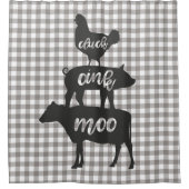 Cluck Oink Moo Hühnerkuh Schweinshuhn Bauernhof Ka Duschvorhang (Vorderseite)