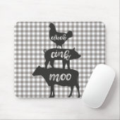 Cluck Oink Moo Hühnerkuh Schweinshuhn Bauernhof Mousepad (Mit Mouse)