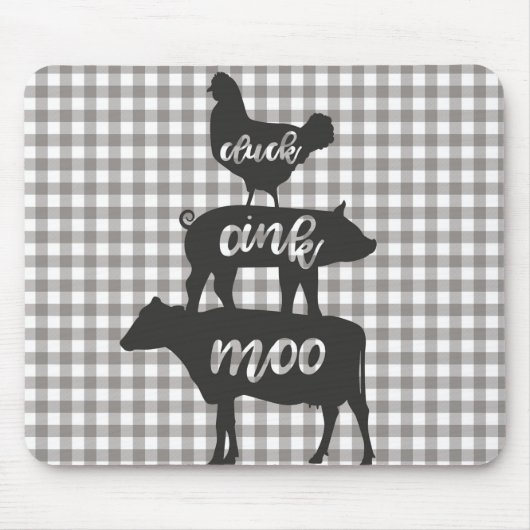Cluck Oink Moo Hühnerkuh Schweinshuhn Bauernhof Mousepad (Vorne)