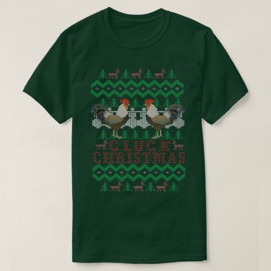 Cluck Ugly Christmas Sweater Funny Chicken T-Shirt (Design vorne)