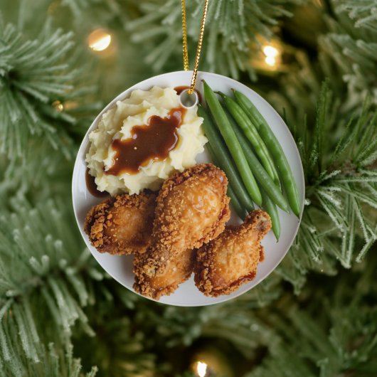 Cluck Yeah, It's Christmas! Funny Chicken Pun Keramik Ornament (Baum)