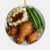 Cluck Yeah, It's Christmas! Funny Chicken Pun Keramik Ornament (Vorne)