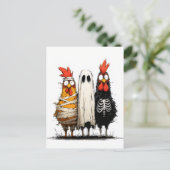 Cluckin’ Creepy Halloween Bash Postkarte (Stehend Vorderseite)