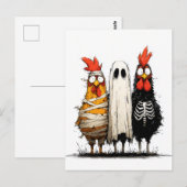 Cluckin’ Creepy Halloween Bash Postkarte (Vorne/Hinten)
