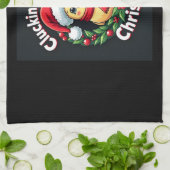 Cluckin’ fröhliches Weihnachtsgebäck Geschirrtuch (Gefaltet)