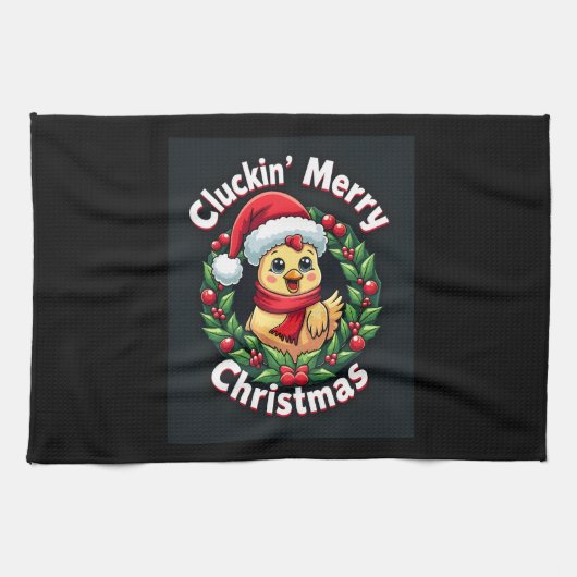 Cluckin’ fröhliches Weihnachtsgebäck Geschirrtuch (Horizontal)