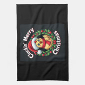 Cluckin’ fröhliches Weihnachtsgebäck Geschirrtuch (Vertikal)