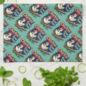 Cluckin' Good Time Funny Chicken Illustration Geschirrtuch (Gefaltet)