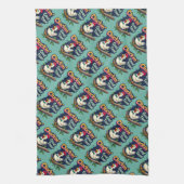 Cluckin' Good Time Funny Chicken Illustration Geschirrtuch (Vertikal)