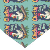 Cluckin' Good Time Funny Chicken Illustration Kurzer Tischläufer (Ecke)