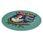 Cluckin' Good Time Funny Chicken Illustration Schneidebrett (Ecke)