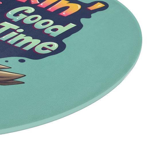 Cluckin' Good Time Funny Chicken Illustration Schneidebrett (Ecke)