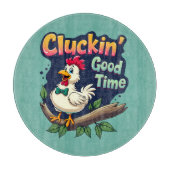 Cluckin' Good Time Funny Chicken Illustration Schneidebrett (Vorderseite)