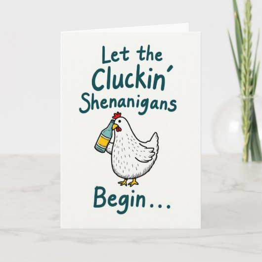 Cluckin Shenanigans Funny Chicken Card Karte (Vorderseite)