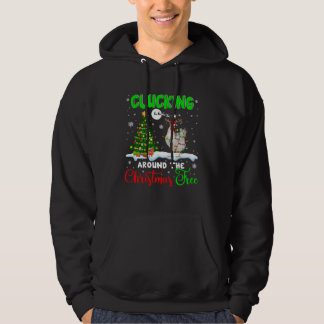 Clucking Around Christmas Tree Santa Reindeer Chic Hoodie