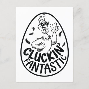Cluckins fantastisches, von Hühnchen getragenes, h Postkarte