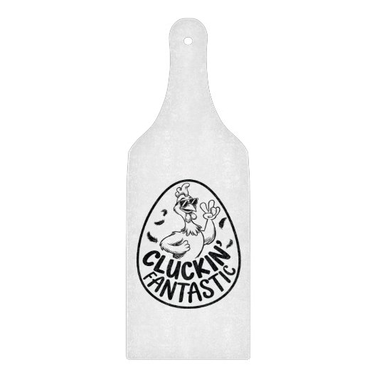 Cluckins fantastisches, von Hühnchen getragenes, h Schneidebrett (Vorderseite)