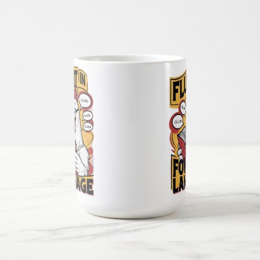 Clucky Scholar Fluent in der Sprache der Vögel Kaffeetasse (Mittel)