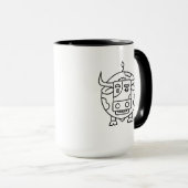 Clueless Bull Abstract Art Mug Tasse (VorderseiteRechts)