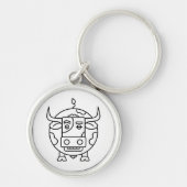 Clueless Bull Art Keychain Schlüsselanhänger (Vorne)