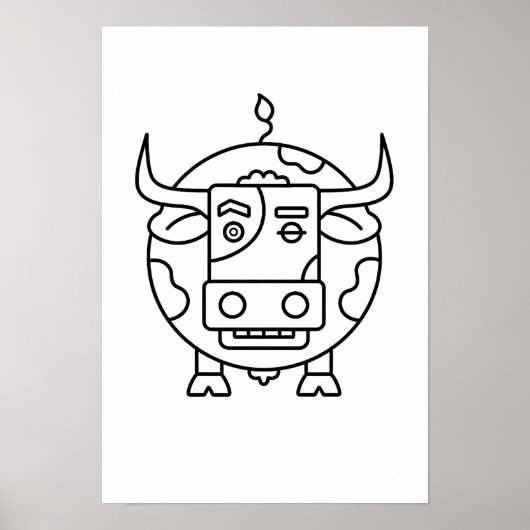 Clueless Bull Minimalist Poster (Vorne)