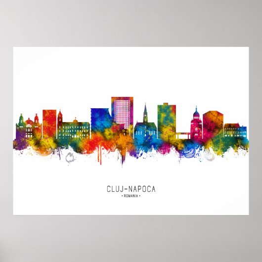Cluj-Napoca Romania Skyline Poster (Vorne)