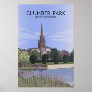 Clumber Park Nottinghamshire Reiseplakat Poster