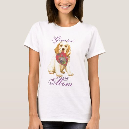 Clumber Spanel Heart Mama T-Shirt (Vorderseite)