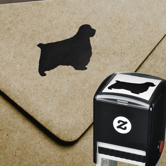 Clumber Spanel Hunde Silhouette Permastempel