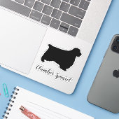 Clumber Spanel Hunde Silhouette Vinyl Sticker (Laptop mit iPhone)