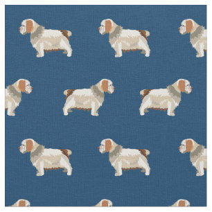 Clumber Spaniel-Blauer Hund Stoff