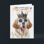 Clumber Spaniel Dog King für Day Funny Birthday Karte<br><div class="desc">Seine königliche Hoheit sollte an seinem Geburtstag eine Krone tragen,  und dieser klumberische Spanielhund,  der ihn Liebe,  stimmt zu.</div>
