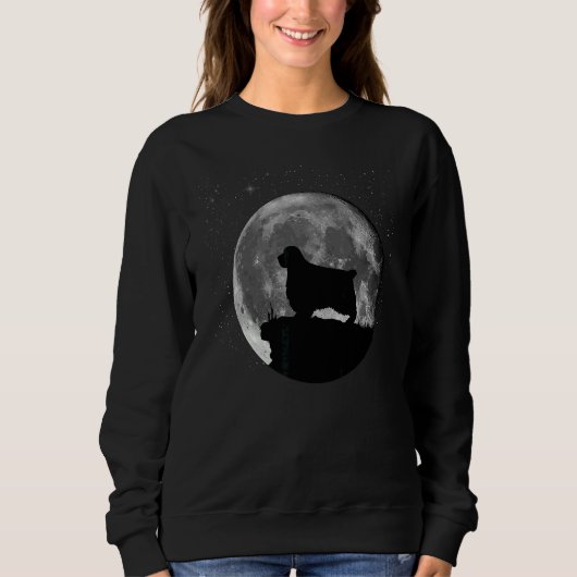 Clumber Spaniel Dog Moon Sweatshirt (Vorderseite)