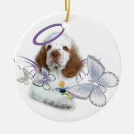 Clumber Spaniel-Engels-Baby Keramik Ornament