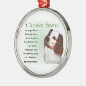 Clumber Spaniel Erbe der Liebe Silbernes Ornament (Links)