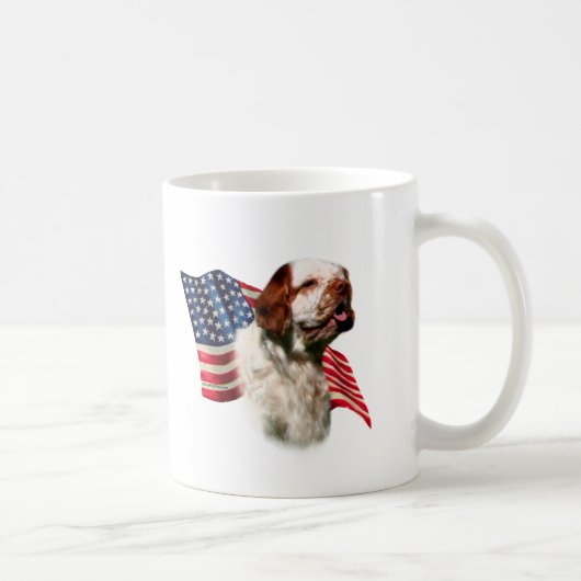 Clumber Spaniel Flag Kaffeetasse (Rechts)